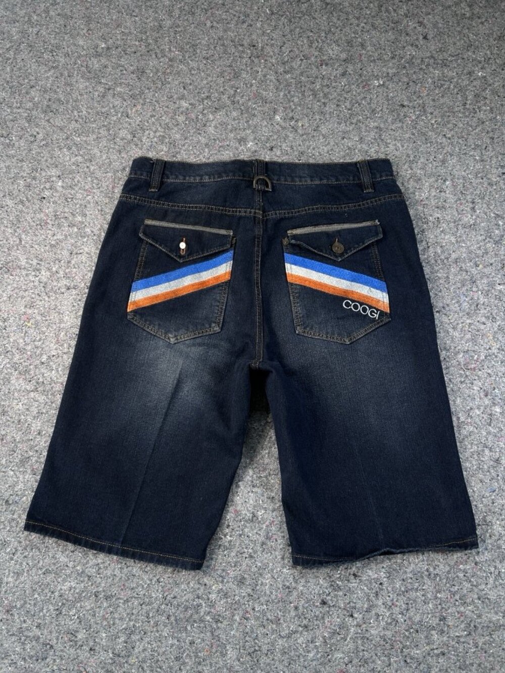 Vintage Coogi Baggy Jean Shorts Embroidered Colorful Jorts Size 38